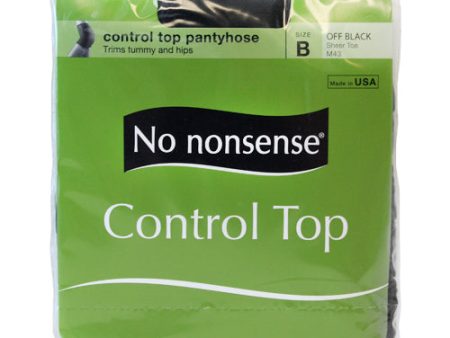 NO NONSENSE - Women s Control Top with Sheer Toe Pantyhose Size B Off Black - 1 Pair Fashion