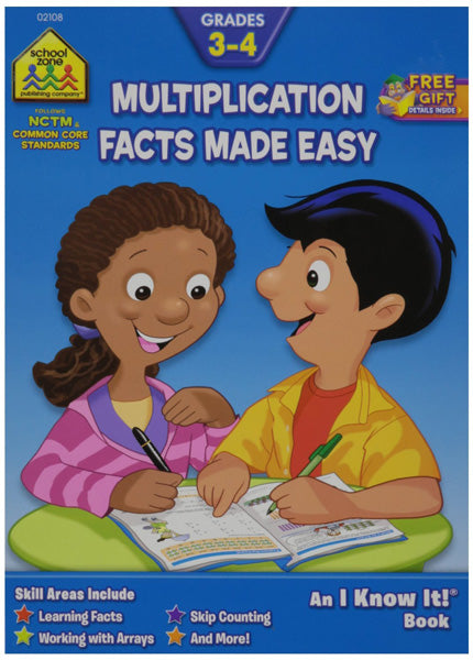 SCHOOL ZONE - Multiplication Facts 3-4 Workbook - 32 Pages Hot on Sale