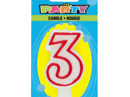 UNIQUE - Deluxe Numeral Candle No. 3 - 1 Candle Sale