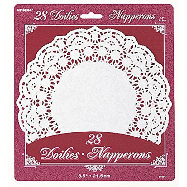 UNIQUE - 8.5  White Paper Doilies - 28 Doilies Online Hot Sale