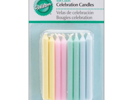 WILTON - Soft Colors Celebration Candles 2.5-Inch - 24 Candles For Sale