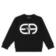 Armani Junior Black Print Logo Sweatshirt Online