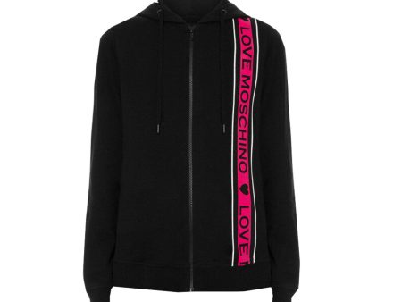 Love Moschino Black Logo Band Hoodie Online now