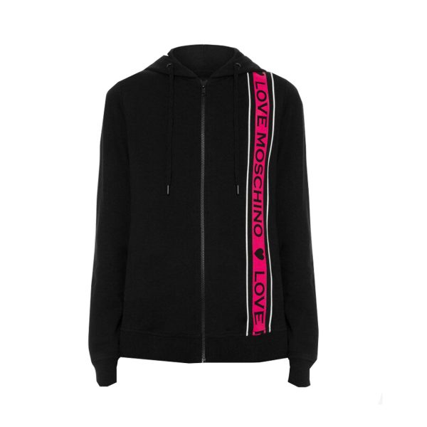 Love Moschino Black Logo Band Hoodie Online now