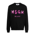 MSGM Black Print Logo Sweatshirt For Cheap