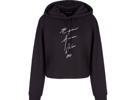 Emporio Armani Hooded Sweatshirt with Milano 1981 Signature Embroidered Logo Cheap