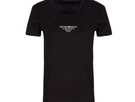 EMPORIO ARMANI Mercerised Jersey T-Shirt With Borgonuovo XI logo For Cheap