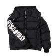 Moschino Kids Black Embroidered Slogan Logo Puffer Jacket Supply