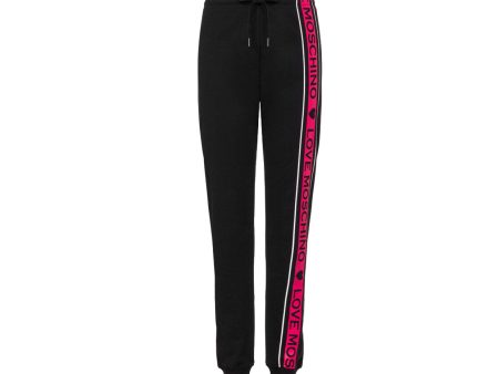 Love Moschino Black Logo Band Fleece Joggers Online Hot Sale