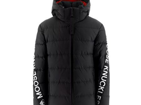 Moose Knuckles Black Logo Naufrage Jacket For Sale