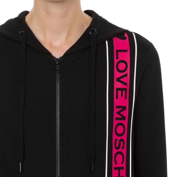 Love Moschino Black Logo Band Hoodie Online now