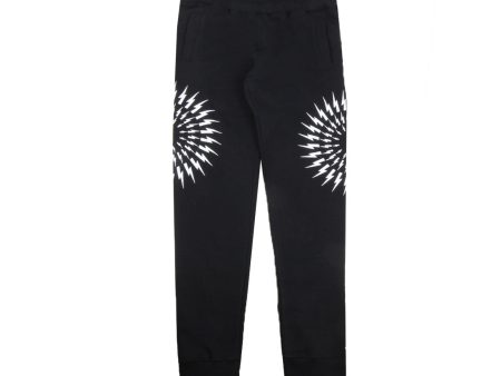 Neil Barrett Kids Black Contrasting Fair-isle Thunderbolt Trousers Online Hot Sale