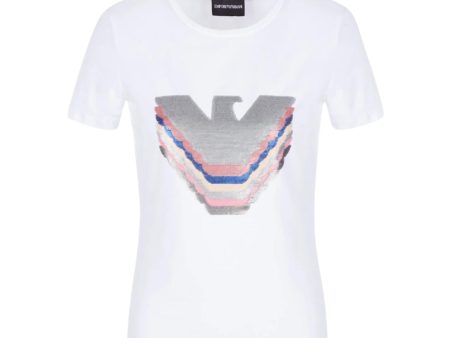 Emporio Armani White Stretch Jersey T-shirt Cheap