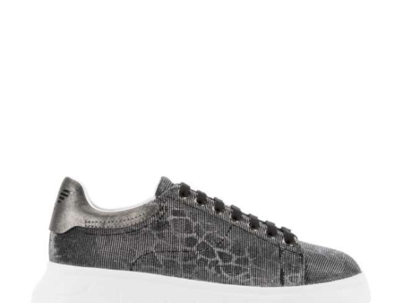 Emporio Armani Gunmetal Shimmer Print Sneakers Online now