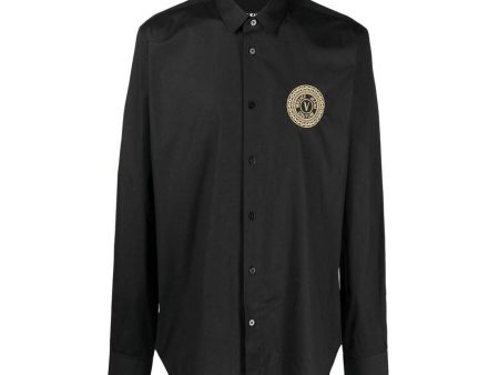 Versace Jeans Couture Black V-Emblem Shirt Hot on Sale