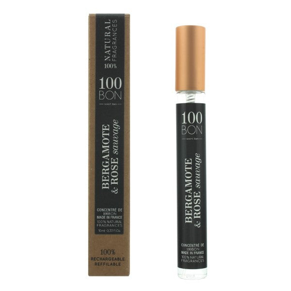 100BON Bergamote & Rose Sauvage Refillable Eau de Parfum Concentrate 10ml | Long-Lasting, Natural, and Vegan Perfume Supply