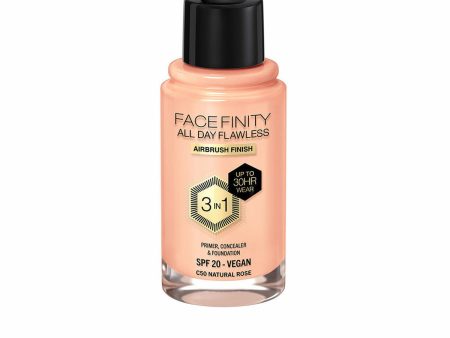 Crème Make-up Base Max Factor Face Finity All Day Flawless 3-in-1 Spf 20 Nº C50 Natural rose 30 ml Online Sale