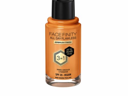 Crème Make-up Base Max Factor Face Finity All Day Flawless 3-in-1 Spf 20 Nº W89 Warm praline 30 ml Online Sale