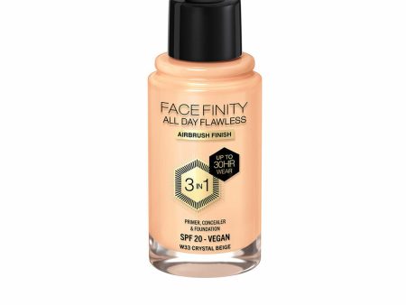 Crème Make-up Base Max Factor Face Finity All Day Flawless 3-in-1 Spf 20 Nº W33 Crystal beige 30 ml Online now